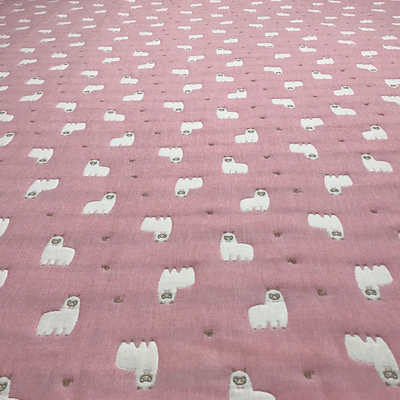 Sợi nhuộm 20S Vải bông Jacquard trắng Bốn lớp Cảm ứng mềm mại