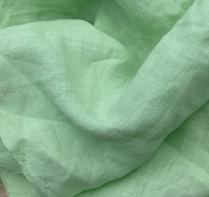 Vải gạc màu xanh lá cây tự nhiên 32S thoải mái Vải gạc cotton 120gsm cho quần áo