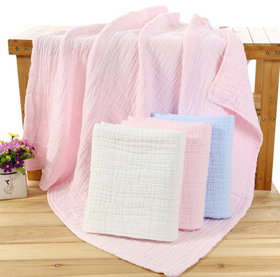 120X120 6 lớp Vải bông tre màu hồng Không có chất huỳnh quang