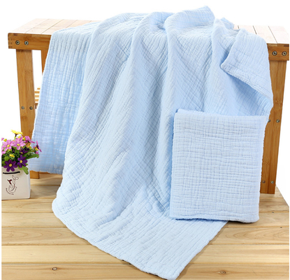 Vải gạc màu xanh Crinkle của The Yard Sáu lớp vải gạc quấn