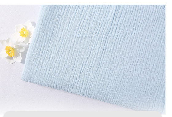 Natural 40S Combed Cotton Crepe Gauze Vải Hai lớp Khăn thấm nước