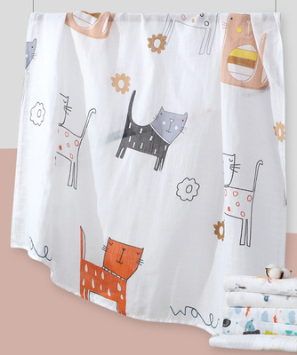 Vải gạc in Crepe dày 175X135 Chăn gạc bông hữu cơ sáu lớp