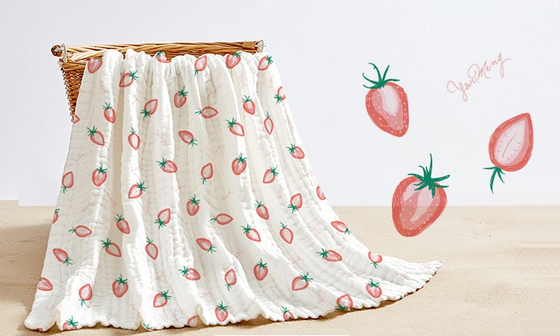 Trẻ em tươi sáng tự nhiên Bông vải gạc cotton 165gsm Chăn quấn cho trẻ sơ sinh