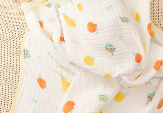Trẻ em tươi sáng tự nhiên Bông vải gạc cotton 165gsm Chăn quấn cho trẻ sơ sinh