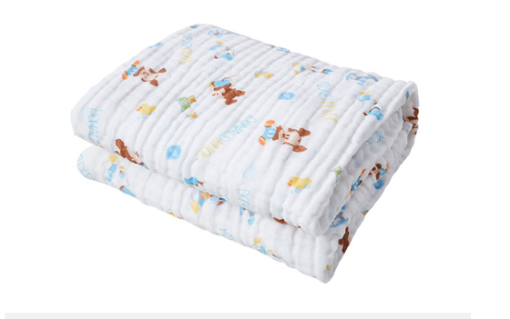 Vải gạc in Crepe dày 175X135 Chăn gạc bông hữu cơ sáu lớp