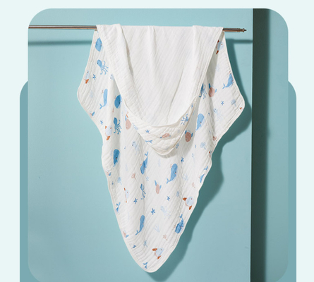 Combed Cotton 40S Floral Gạc vải Chăn 6 lớp Gạc không có hóa chất