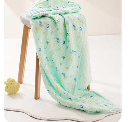 Combed Cotton 40S Floral Gạc vải Chăn 6 lớp Gạc không có hóa chất