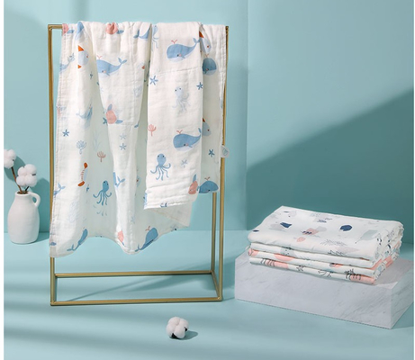 Vải gạc cotton in môi trường 260GSM Gạc vải Burp Sáu lớp