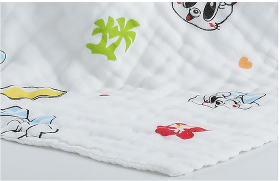 Chải bông vải lụa in tùy chỉnh 170gsm Khăn tắm cho trẻ em