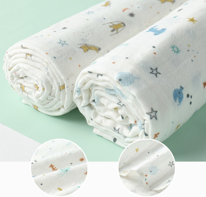 Mùa hè Mỏng Muslin Gạc vải 53 inch Thiết kế hình ảnh con cáo đáng yêu