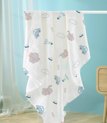 In hình khủng long đáng yêu Muslin Gạc vải 110gsm Hút nước tốt