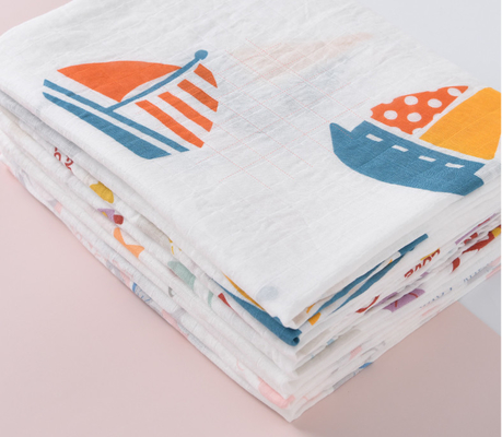 Vải băng gạc đôi được in bằng đồng hồ Meter Swaddle Blanket 120X120