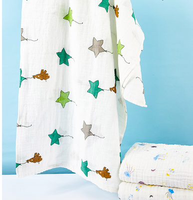 Vải băng gạc đôi được in bằng đồng hồ Meter Swaddle Blanket 120X120