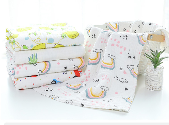 Tốt cho sức khỏe 200gsm Vải gạc cho bé 40S Vải bông tự nhiên chải kỹ