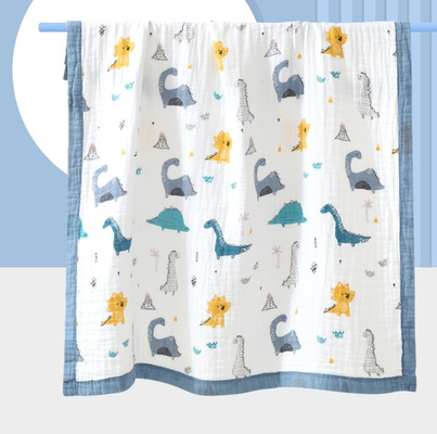 100% cotton 40S 4 lớp Gạc vải Chăn quấn trẻ em Phim hoạt hình in