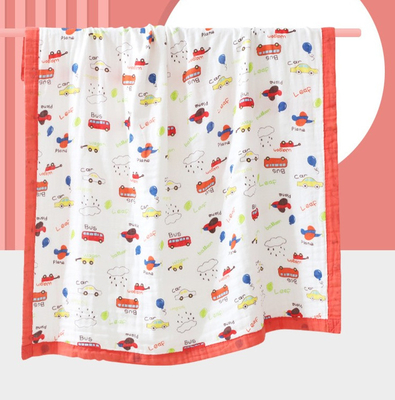 Những con vật đáng yêu In vải 4 lớp Gạc 200gsm Không có chất huỳnh quang
