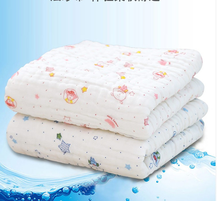 250GSM Crepe 6 lớp Gạc vải Hoa văn đáng yêu Hút ẩm