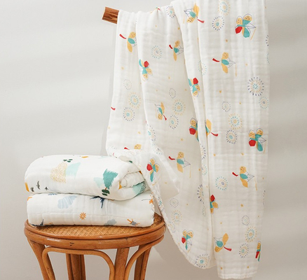 Combed Cotton Multilayer Crinkle Gauze Blanket Soft Gauze Vải