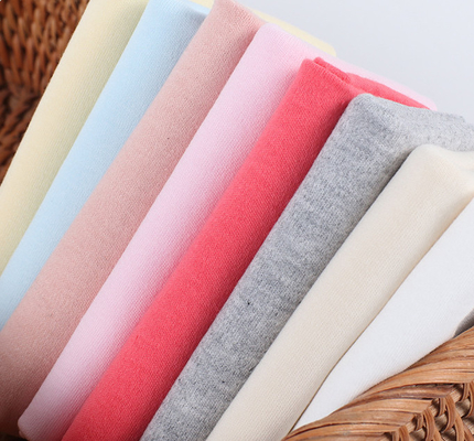 190GSM Quần áo trẻ em Vải gạc tự nhiên 40S Bàn chải Lược Double Jersey