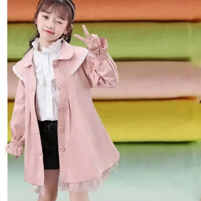 Đồng phục áo khoác màu hồng Vải dày Bush Cotton Coat 45SX45S 133X100 130GSM