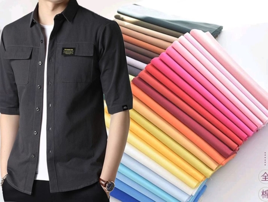 Vải dệt trơn chống mài mòn 40sX40s 133X100 138GSM cho áo sơ mi