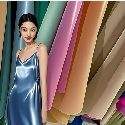 Cao quý satin bóng dáng polyester vải váy Pans giả mạo lụa