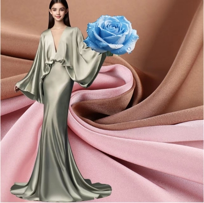 Vải Satin 100% Polyester 185gsm, Bề ngoài giống lụa, Dùng cho Quần, Váy, Áo kiểu và Váy