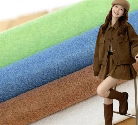 Vải giả da sợi Suede 90% Polyester 10% Spandex 350gsm Vải áo khoác
