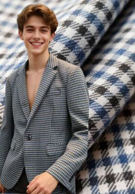 27% Rayon 70% Polyester 3% Spandex Vải 260gsm Kẻ Sọc Chống Nhăn và Bền Bỉ, Kết Cấu Mịn