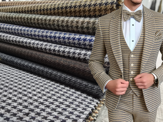 300 GSM Vải trộn len nhẹ với 10% len, 70% polyester và 20% rayon
