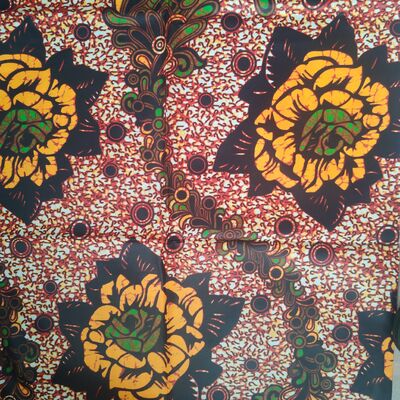 Vải in sáp Châu Phi 100% Cotton với màu sắc rực rỡ và chống nhăn cao cho phong cách Ankara và Kitenge