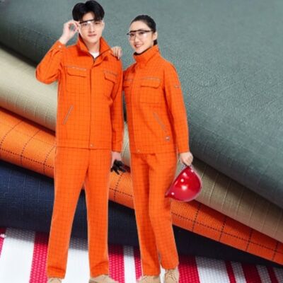 Phòng chống tĩnh lưới chống rách 150gm vải quần áo làm việc CVC hỗn hợp cho đồng phục chuyên nghiệp