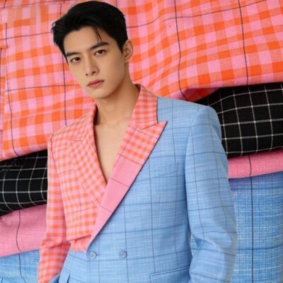 Vải kẻ sọc nhuộm sợi 70% Polyester 27% Rayon 3% Spandex định lượng 175gsm dùng cho đồng phục