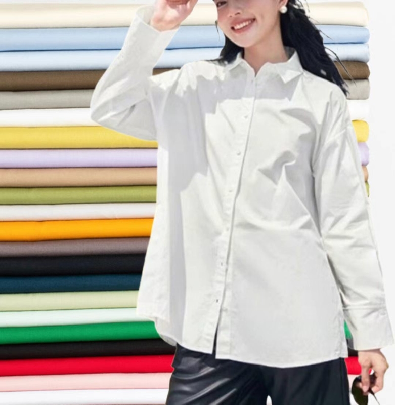 Độ đàn hồi Vải thun cotton Polyester cho quần Fress Túi áo sơ mi 45sX45D + 40D130X70 160GSM