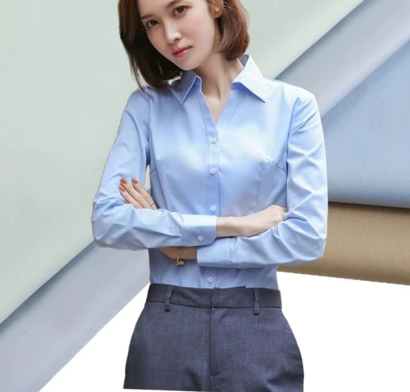 60% Cotton 40% Polyester Twill CVC Fabric ` quần quần áo làm việc hàng ngày 125gm Áo vải văn phòng