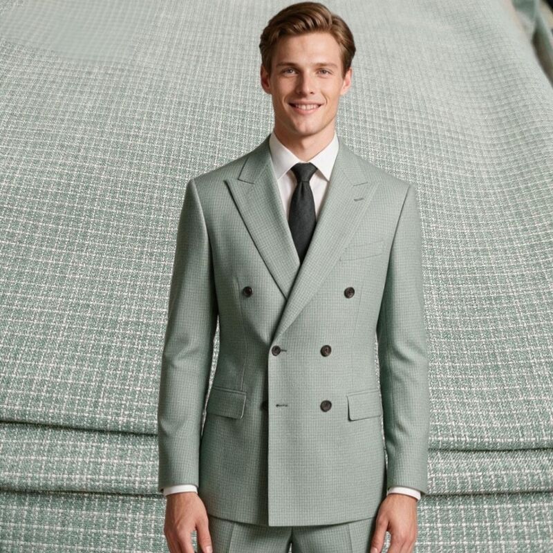 240gm TR Đồ phù hợp với mô hình kiểm tra tinh tế - 85% Polyester 11% Rayon 4% Spandex Đồ đồng bộ