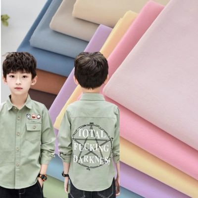 133X100 Cotton Đồng Phục Vải 50SX50S Giả Tencel 110GSM Dệt Áo Sơ Mi Trẻ Em Nam Kim Dài